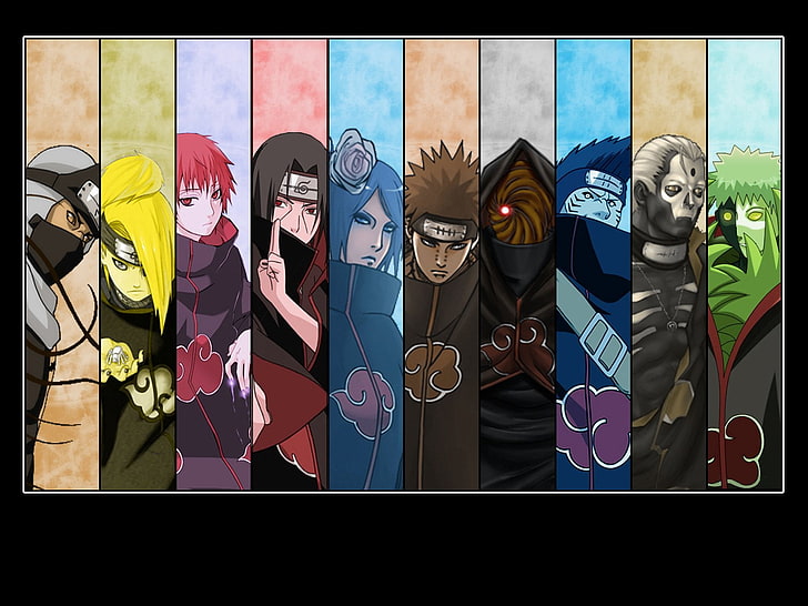 Naruto Akatsuki member collage, Anime, Deidara (Naruto), Hidan (Naruto)
