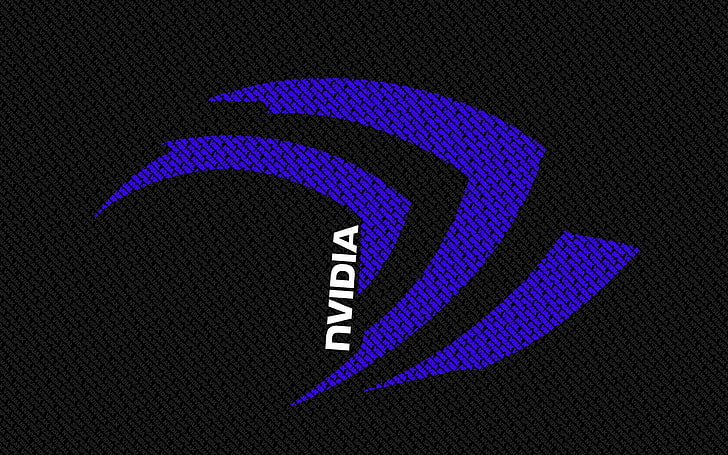 NVIDIA logo, communication, technology, sign, internet, blue, HD wallpaper