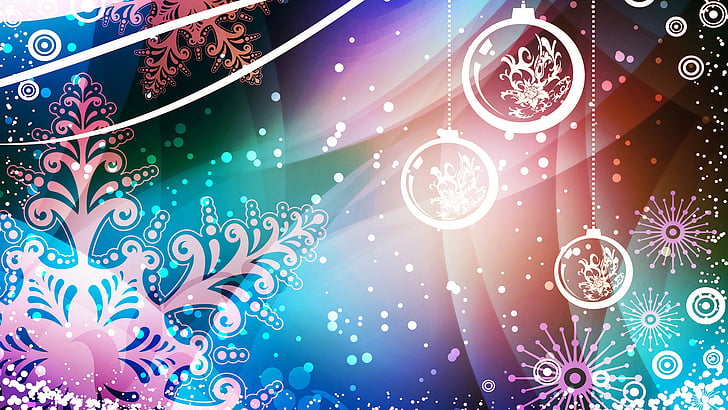 christmas, winter, snow, decoration, design, holiday, snowflake, HD wallpaper