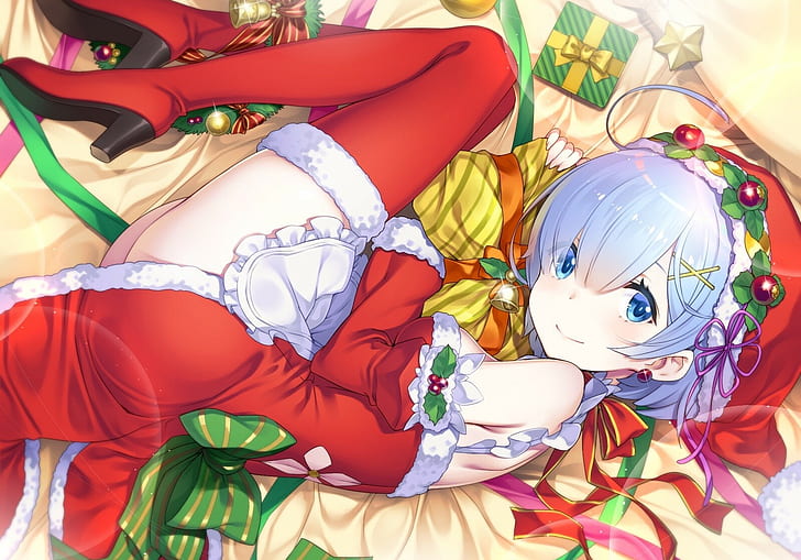 Christmas, Rem (Re: Zero), Re:Zero Kara Hajimeru Isekai Seikatsu, HD wallpaper