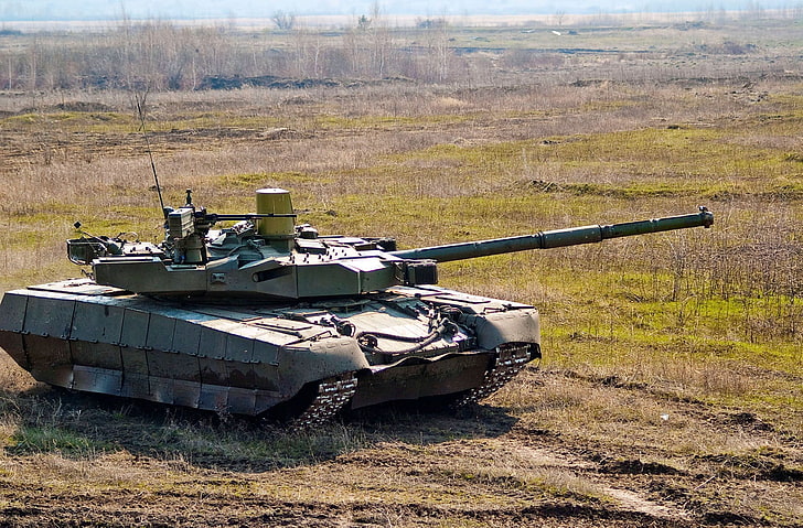 gray military tank, field, Ukraine, T-80 &quot;Stronghold&quot;