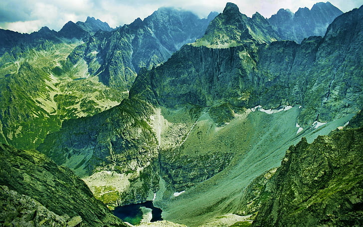 mountains, lake, HD wallpaper