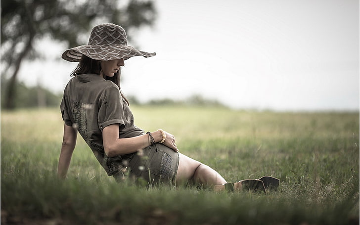 sexy girl pic 1920x1200, hat, clothing, grass, plant, women