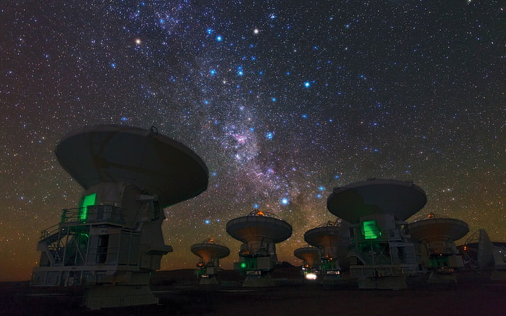 starry sky, landscape, Milky Way, space, Atacama Desert, Chile, HD wallpaper