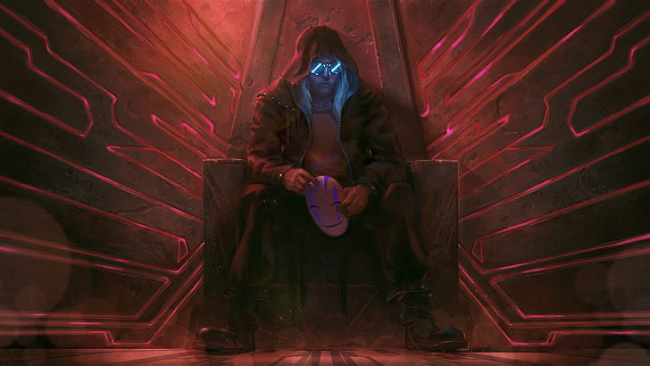Klaus Pillon, cyberpunk, mask, hoods, Marvel Cinematic Universe, HD wallpaper