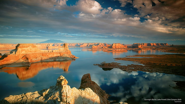 Gunsight Butte, Lake Powell, Glen Canyon, Utah, North America, HD wallpaper