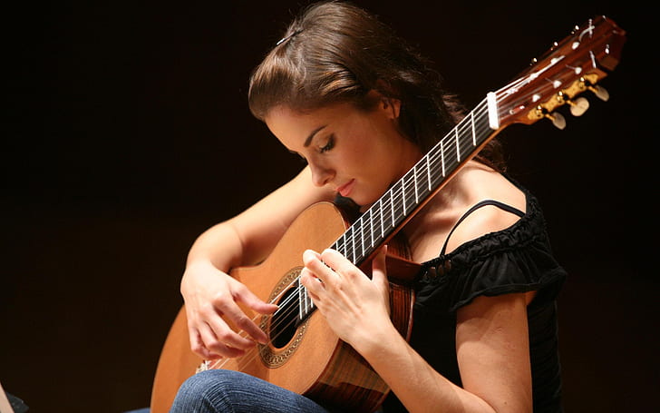 Beautiful Ana Vidovic, guitar, perform, young, HD wallpaper