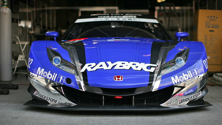 Raybrig HSV Super GT, blue honda raybrig race car, cars, other cars, HD wallpaper