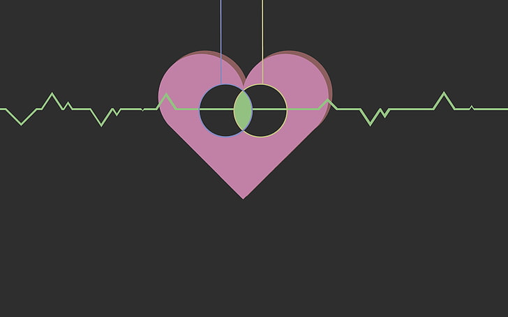 heart, heartbeat, minimalism, digital art, simple background