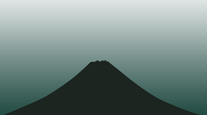 Recovery Mountain Minimalist, black volcano clip art, Aero, Vector Art