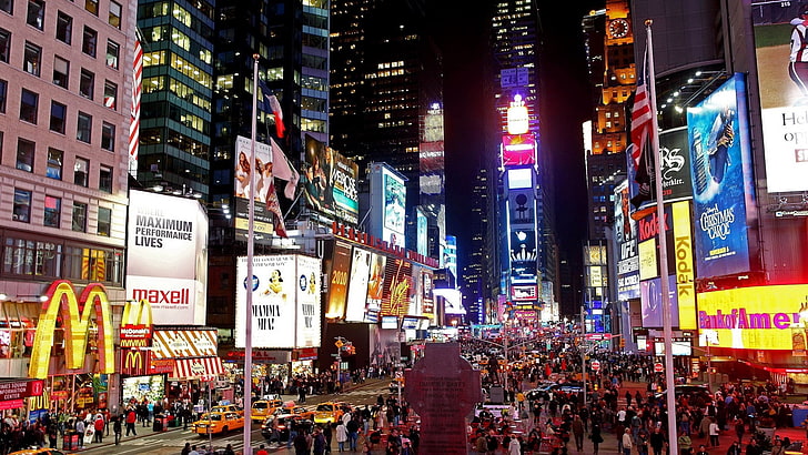 Time Square, New York, manhattan, street, night, new York City