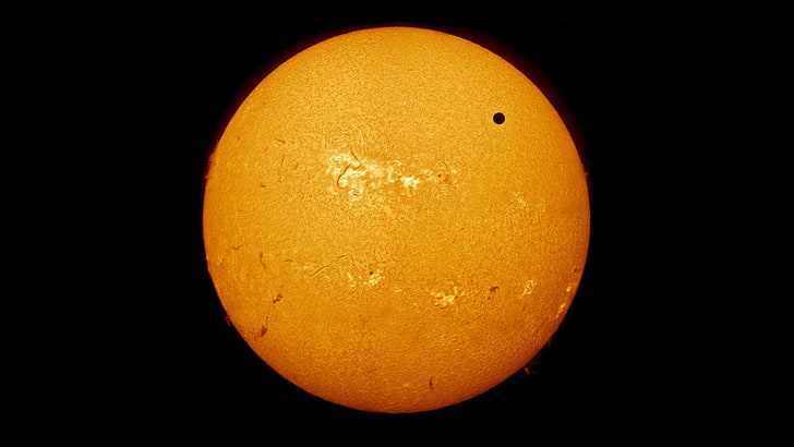 round orange fruit, space, Sun, Venus, astronomy, orange color, HD wallpaper