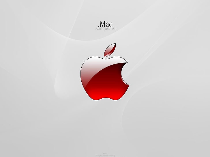 Mac OS, Apple logo, Computers, apple computers, red, studio shot