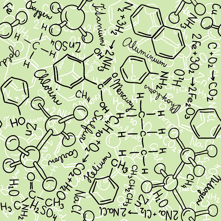 multicolored chemical bond illustration, Chemistry, Formula, Science, HD wallpaper