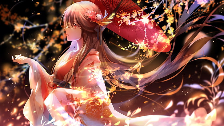 HD wallpaper: anime girl, anime art, long hair, artwork, profile view,  umbrella | Wallpaper Flare