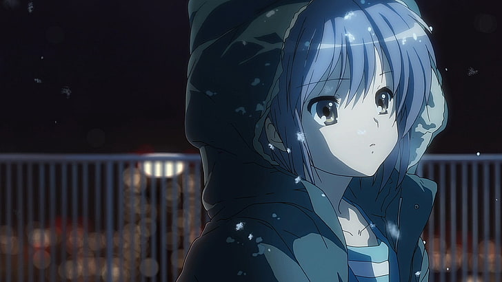 anime, The Melancholy of Haruhi Suzumiya, Nagato Yuki, night, HD wallpaper