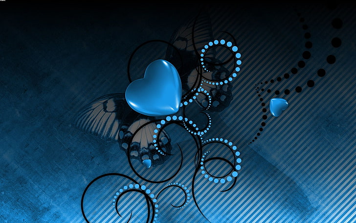 HD wallpaper: Blue Love, blue and black heart wallpaper, creative,  technology | Wallpaper Flare
