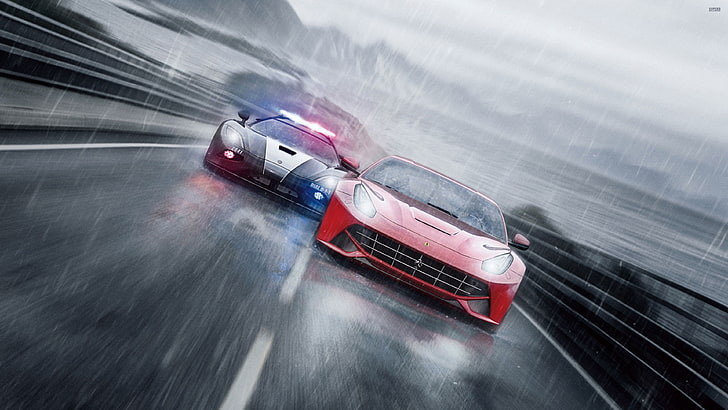 Need For Speed Hot Pursuit digital wallpaper, racing game poster, HD wallpaper