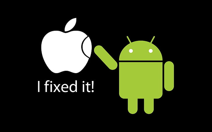 Fixed Apple by Android, apple and android i fixed it! meme, funny, HD wallpaper