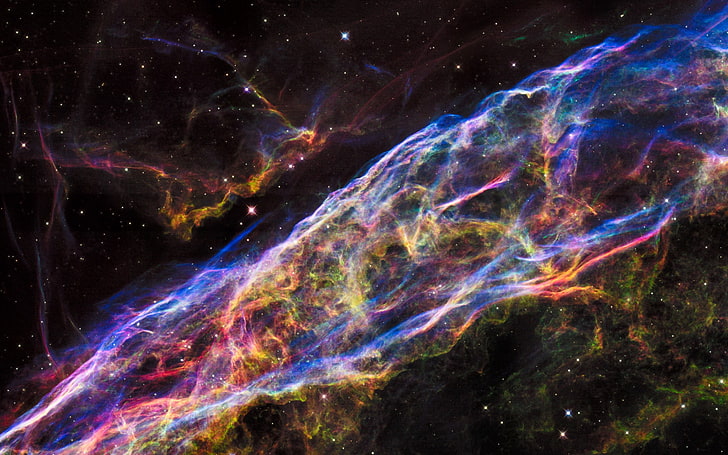 Veil Nebula Hubble, 3D, Space, astronomy, multi colored, star - space