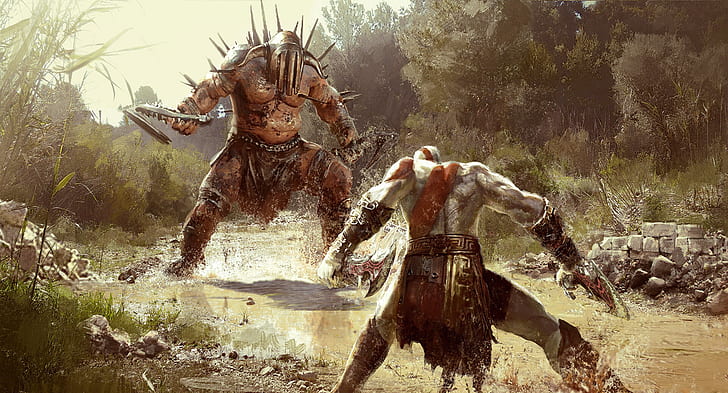 God of War, God Of War III, Hades (God of War), Kratos (God Of War), HD wallpaper