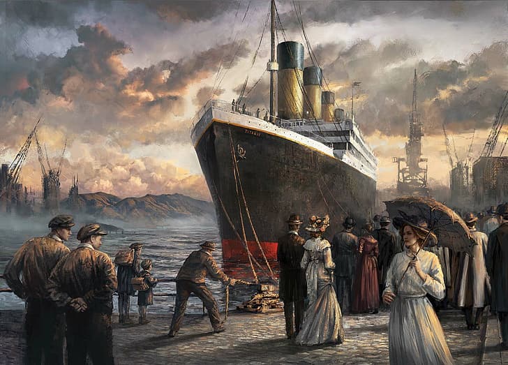 HD wallpaper: artwork, history, ship, vehicle, Titanic | Wallpaper Flare
