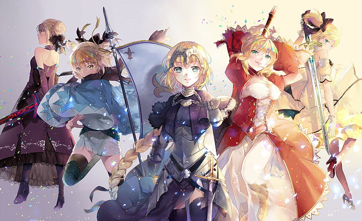 Ruler (FateGrand Order), Saber, Saber Lily, anime, anime girls, HD wallpaper