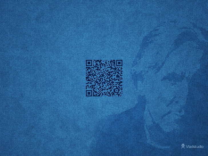 QR codes, Vladstudio, blue, text, communication, no people, HD wallpaper