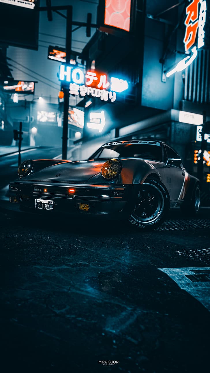 car, Porsche 991, cyberpunk, HD wallpaper