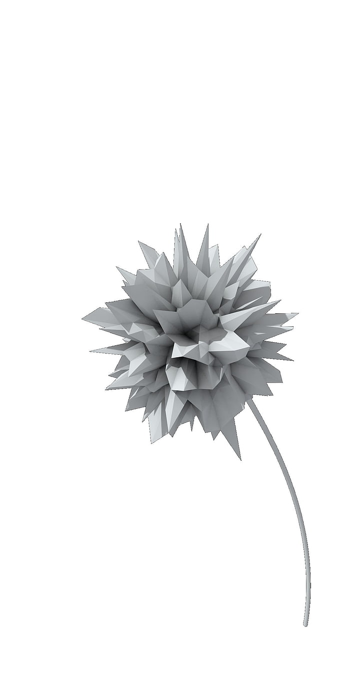 3D origami flower, render, no background, flowers, abstract, Cinema 4D