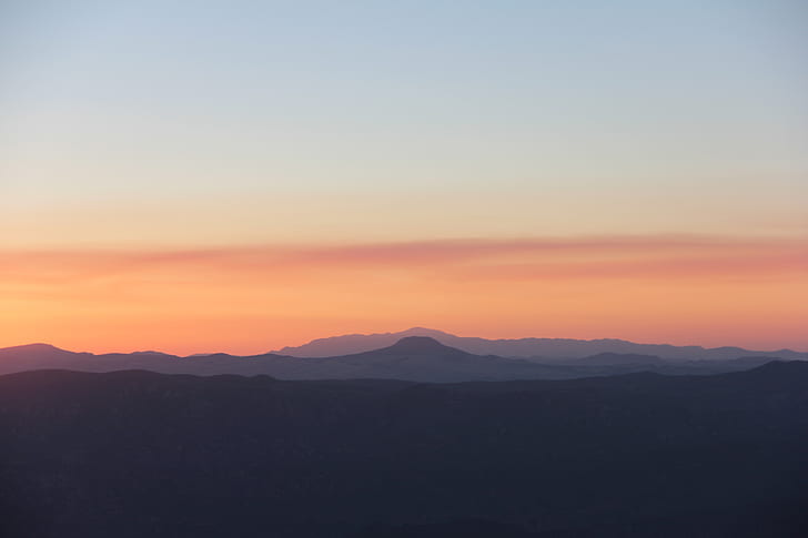 sunset, mountain, clean sky, Landscape, HD wallpaper
