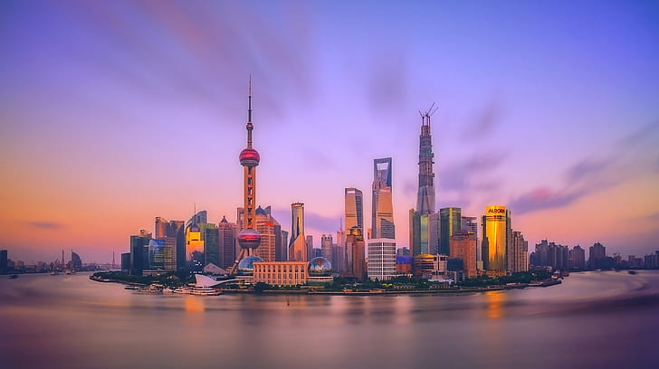 Cities, Shanghai, China, Huangpu, Pudong, HD wallpaper