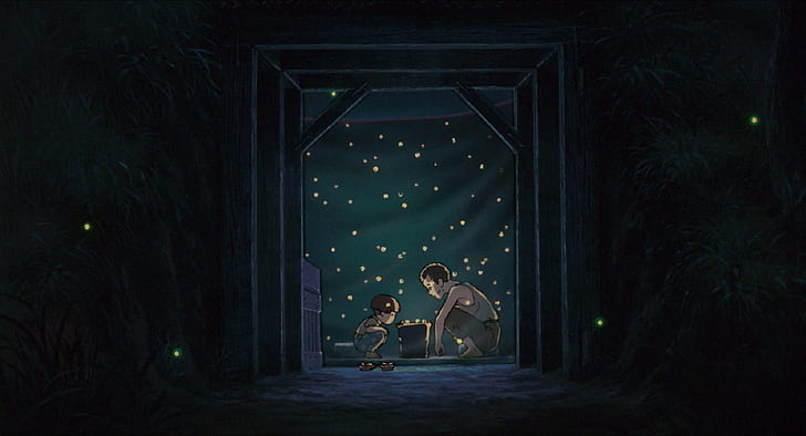studio ghibli anime grave of the fireflies, celebration, childhood