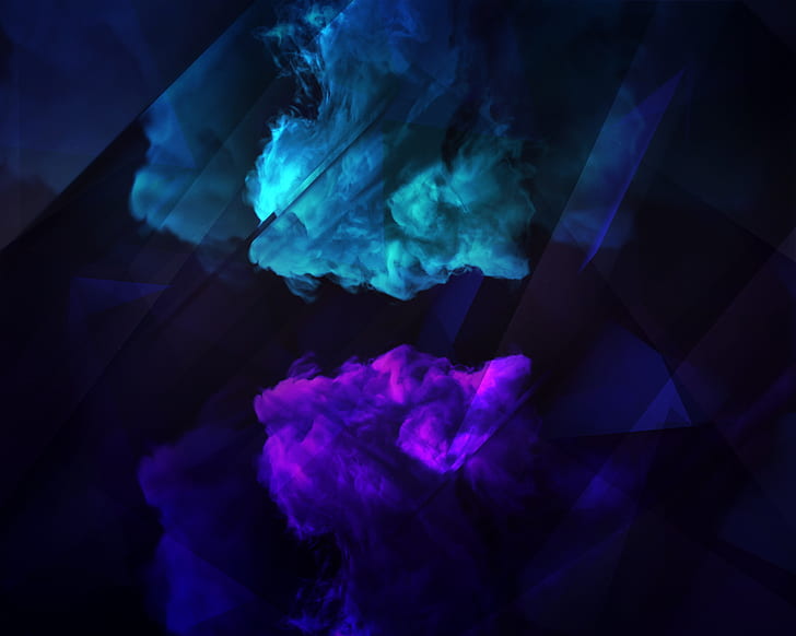 purple and blue smoke, abstract, graphic design, vector, studio shot