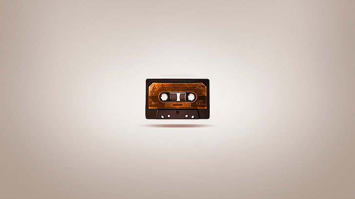 black cassette tape, figure, minimalism, picture, audio Cassette, HD wallpaper