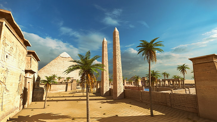The Talos Principle, screen shot, video games, pyramid, Obelisk