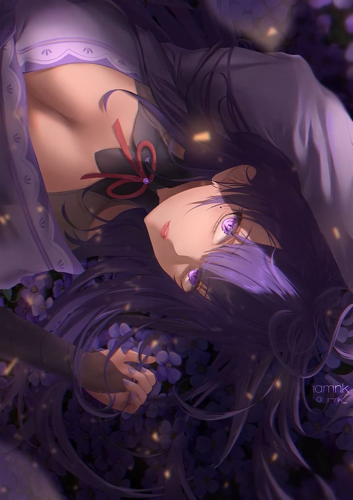 Raiden Shogun (Genshin Impact), anime girls, purple hair, purple eyes, HD wallpaper