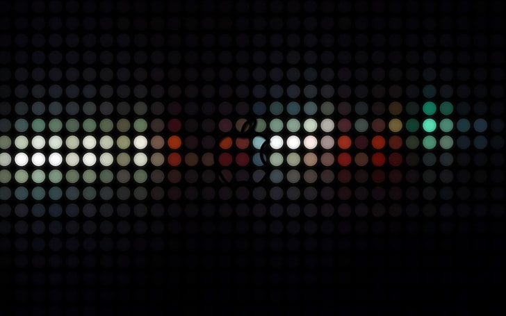 brown and green polka-dot graphic art, music, DJ, Apple Inc.