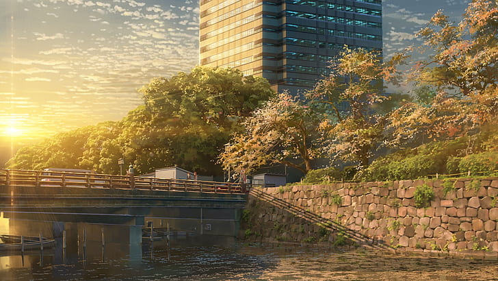 Kimi no Na Wa, river, realistic, building, landscape, cityscape