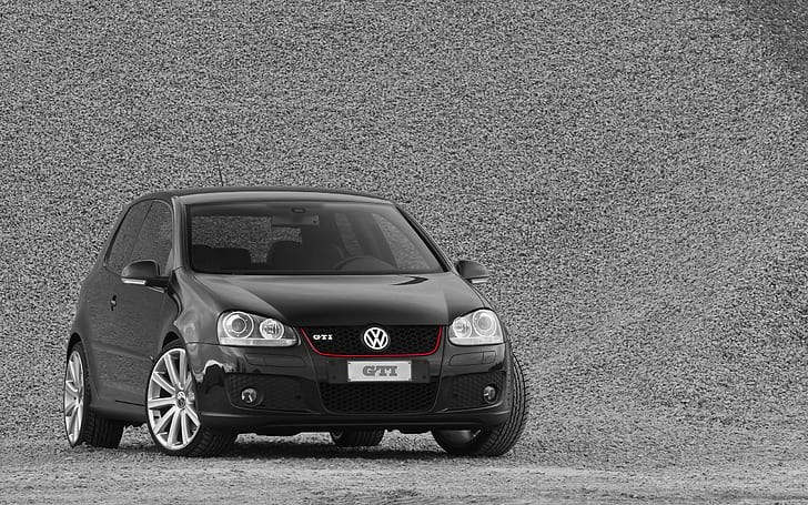 Volkswagen Golf GTI, black volkswagen GTI, cars, 2560x1600, HD wallpaper