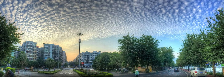 clouds, Sky Lanterns, HD wallpaper