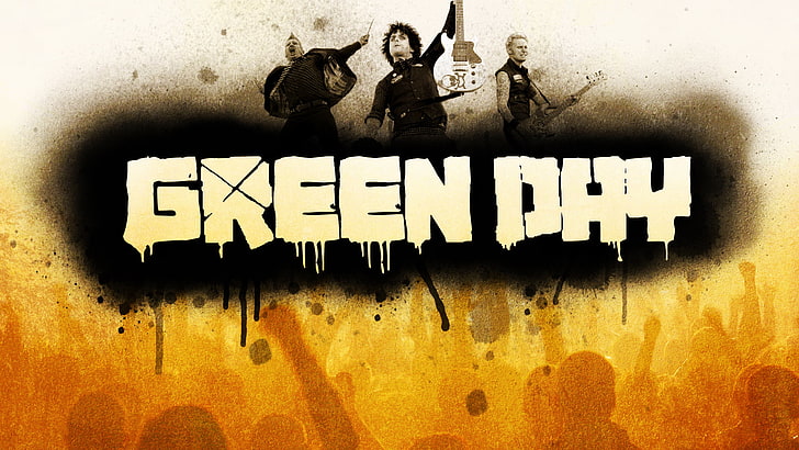 Green Day digital wallpaper, music, punk, group, rock, wallpapers, HD wallpaper