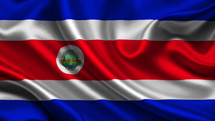 red and white striped crew-neck shirt, Costa Rica , flag, patriotism, HD wallpaper