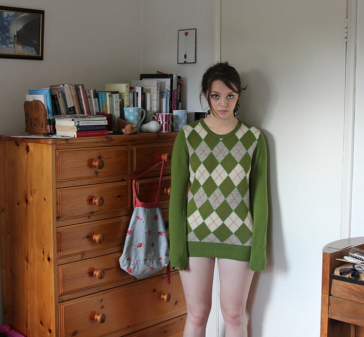 imogen dyer sweater, one person, standing, looking at camera, HD wallpaper