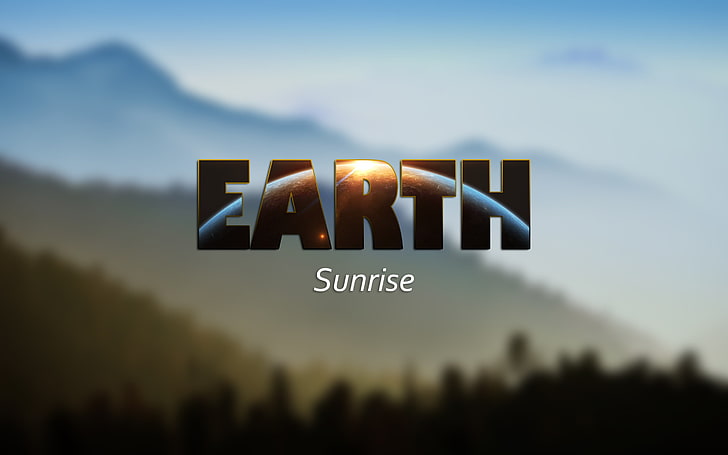 Earth Sunrise wallpaper, sky, text, communication, focus on foreground