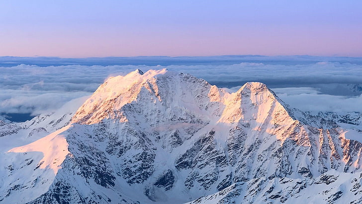 mountainous landforms, mountain range, sky, ridge, massif, mount elbrus, HD wallpaper