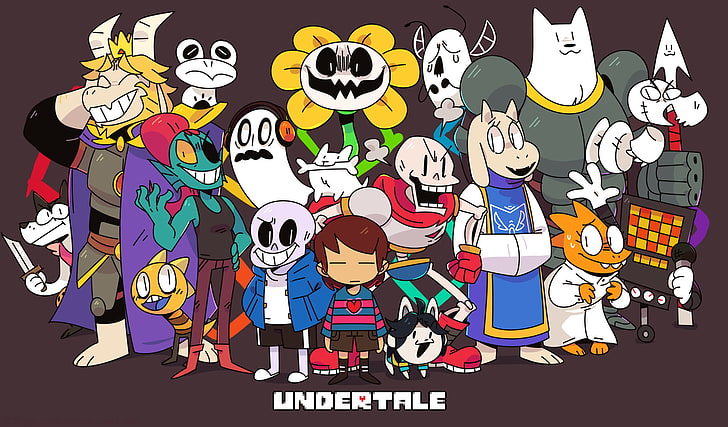 Undertale characters, Undertale characters digital wallpaper with brown backround