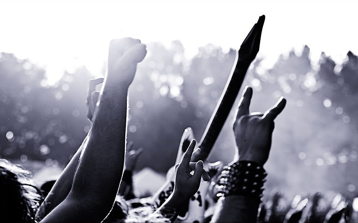 person's hands, music, concerts, crowd, group of people, event, HD wallpaper