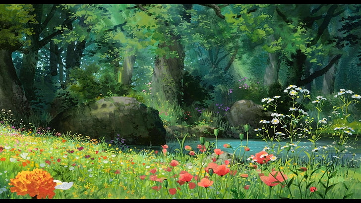 green grass field, Movie, The Secret World Of Arrietty, HD wallpaper