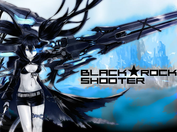 Black Rock Shooter, Kuroi Mato, anime girls, Strength (Black Rock Shooter)